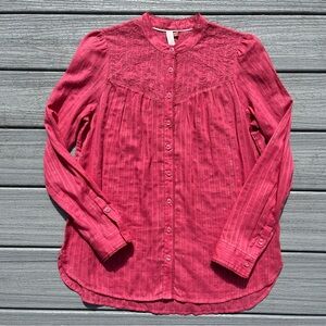 Anthropologie Pilcro Victoria Lace Button Down